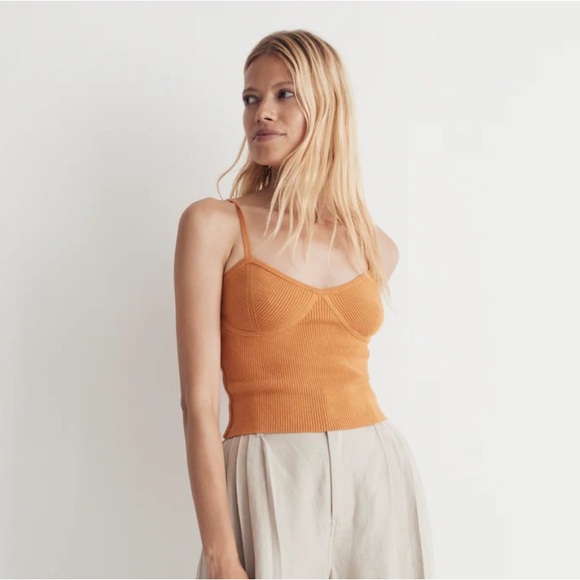 Corset-Detail Crop Sweater Tank Madewell - Picture 1 of 4
